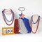 144pc Patriotic Bead Necklaces - Bulk Red, White & Blue Metallic July 4th Parade Throws